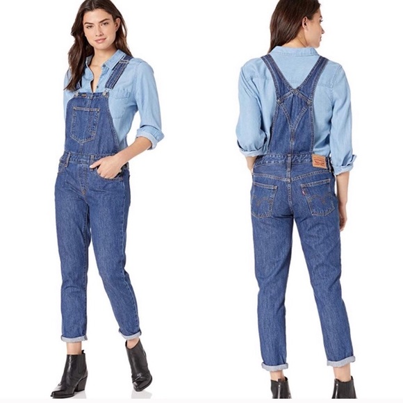 Levi's Denim - Levi’s Premium Dark Stretch Overalls Jeans NWT M